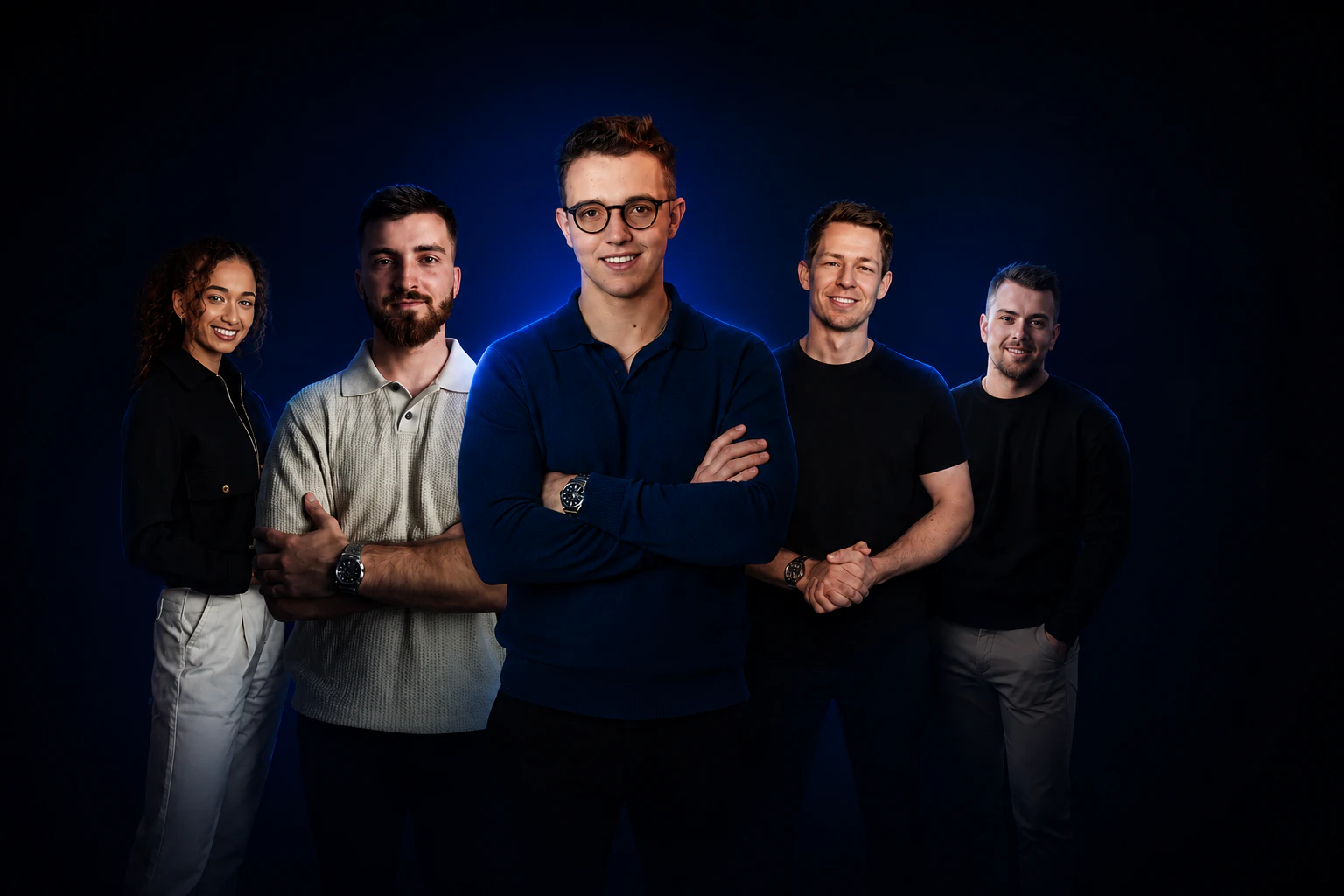Funded Mind Masterclass experts in blue studio lighting